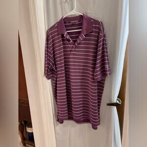 Peter millar purple blue striped summer comfort polo golf shirt size xl